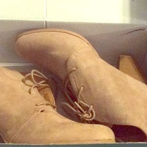 Daphane Laceup Suede Booties